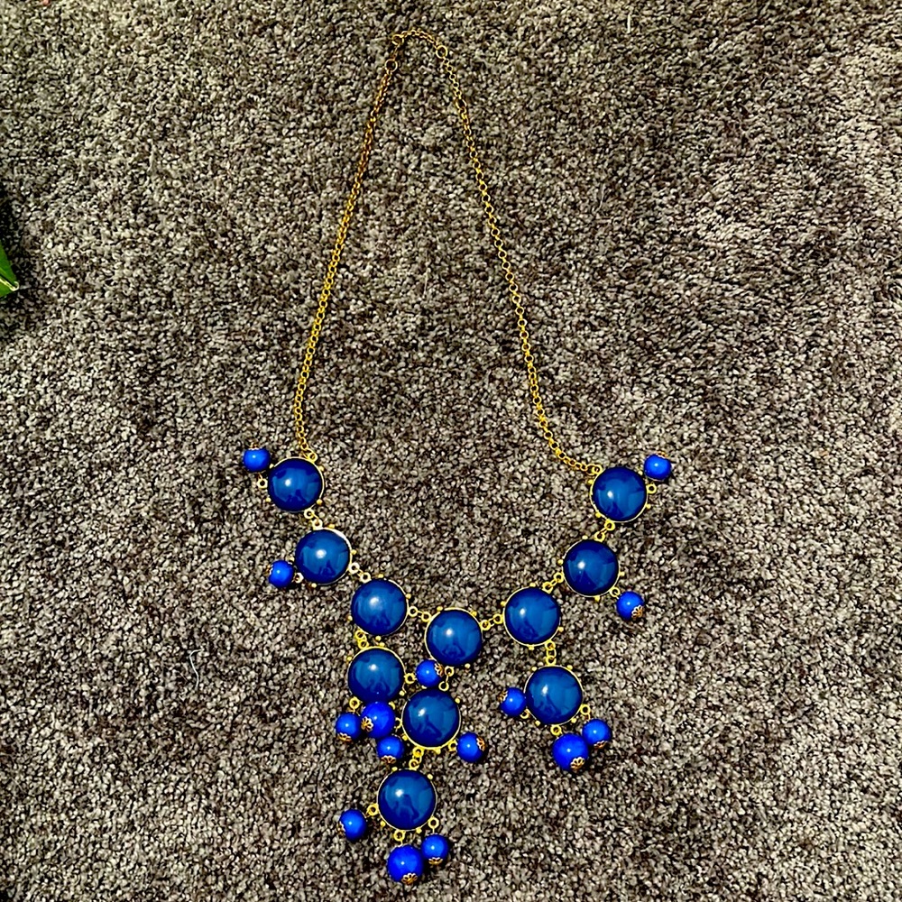 Royal blue bubble bead necklace